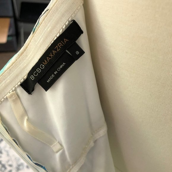 BCBGMaxAzria Blue Grecian Silk Chiffon Dress - Picture 6 of 7